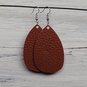 Leather Earrings - Brown